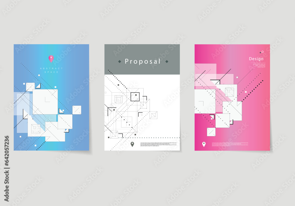 Aufkleber Abstract background with lines and dotted. Dynamic modern design for technology science