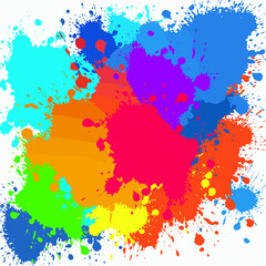 Colorful Paint Splatters Or Paint Splatters