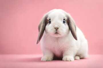 white rabbit on white background