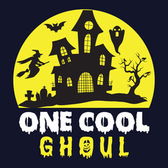 On cool ghoul. Halloween t-shirt design.
