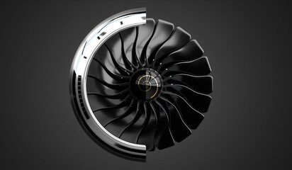 Jet engine on grey background - 3D illustration © PX Media