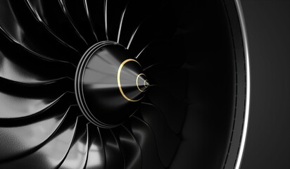 Jet engine blades - close-up - 3D illustration