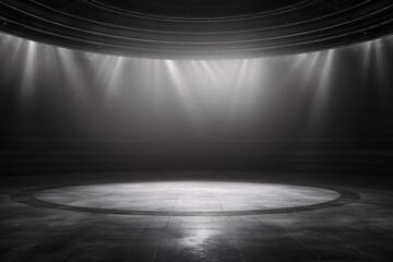 Contemporary dance stage light background with spotlight illuminated the stage. Stage lighting...