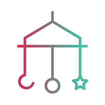 recommend clip art: Crib Toy Baby Gradient Line Icon