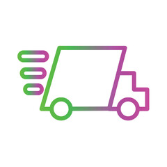 Logistic Shipping Truck Gradient Line Icon
