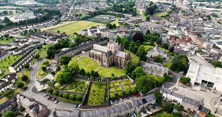 Aerial photo of St Patrick's Cathedral Church of Ireland Armagh City Co Armagh Northern Ireland