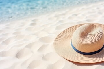 Fototapeta na wymiar Beach accessories on sand for summer vacation