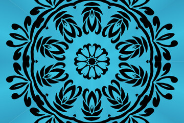 Beautiful colourful caleidoscope gradient flower art batik ethnic dayak borneo pattern background 