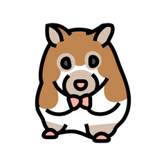 cute hamster sitting pet color icon vector. cute hamster sitting pet sign. isolated symbol illustration