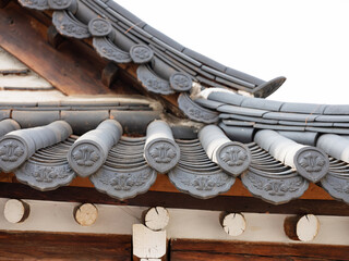 Korean traditional hanok, traditional roof tiles