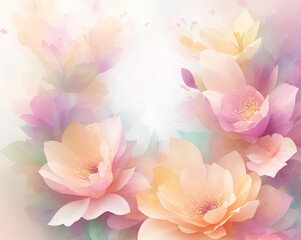Colorful watercolor floral  background . AI