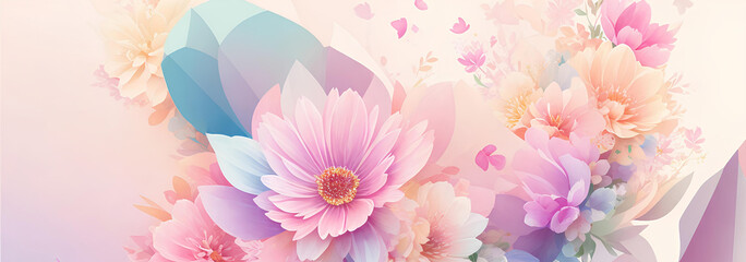 Colorful watercolor floral  background . AI