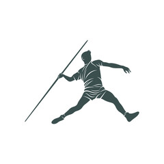 Javelin Thrower vector illustration design. Javelin Thrower logo design Template.