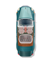 Vector illustration top view of realistic transport