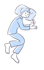 健やかに眠る若い男性