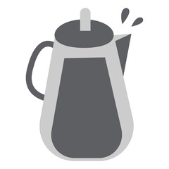 Vector illustration on the theme of camping in the style of the groove 70-80s. Kettle for hiking