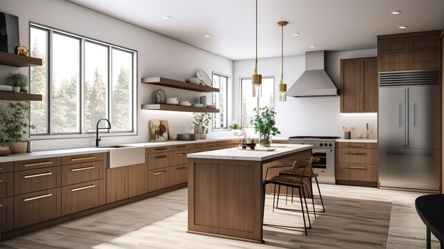 interior design with modern kitchen Created with AI