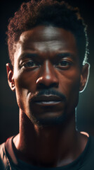 Obraz premium Close-Up of Handsome, Focused Black Elite Athlete