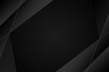 Dark deep black dynamic abstract vector background with diagonal lines.