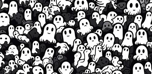 Fototapeta premium Cute Halloween ghost wallpaper.