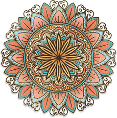 Bohemian Style Mandala Ornament Clip Art