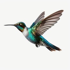 Obraz premium Flying hummingbird isolated on white background