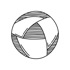 Soccer ball icon in doodle style. Hand drawn doodle soccer ball. Element for sports. Isolated on white background