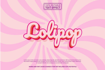 Editable text effect Happy Lolipop day 3d cartoon template stlye modren premium vector