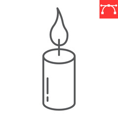 Candle line icon, thanksgiving and holidays, candle vector icon, maize vector graphics, editable stroke outline sign, eps 10.