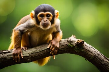  This adorable squirrel monkey captures the essence of wildlife