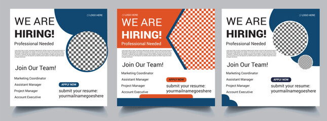 We are hiring Social media modern poster design. 3 in 1 template bundle.