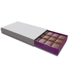 3d realistic chocolate with the packet, cocoa chocolate bars 