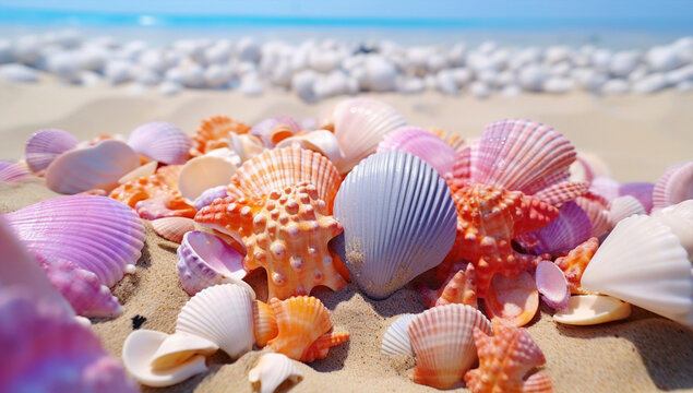 Nature sea tropical ocean sand beach summer coast seashell shells