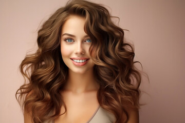 Naklejka premium Portrait of a gorgeous blonde women with customizable space for text. Beautiful women concept. 
