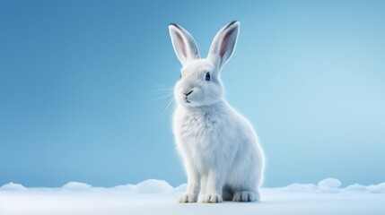 Arctic Hare sitting in the snow