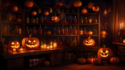 Obraz premium Fun Halloween theme high quality background for presentation banners.