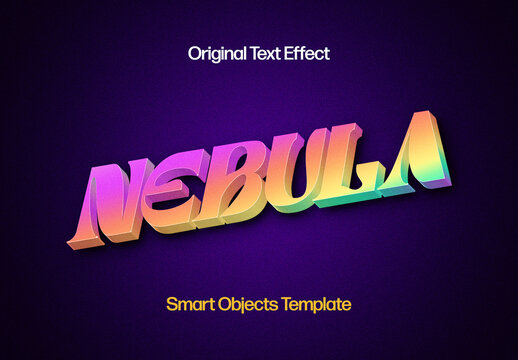 3D Vivid Text Effect Mockup