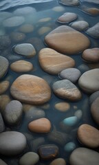 abstract beach colored stones on the beach, abstract beach stones background, colored stones