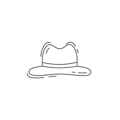 hat line icon. Travel hat thin line icon.