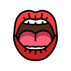 open sexy mouth female color icon vector. open sexy mouth female sign. isolated symbol illustration