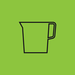 plastic mug jug volume liter. - Vector