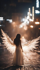 Female Angel in the City