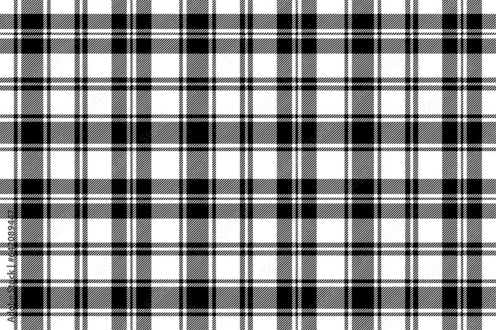 Poster plaid seamless pattern. black check on white background. repeated gingham geometric patern. scottish