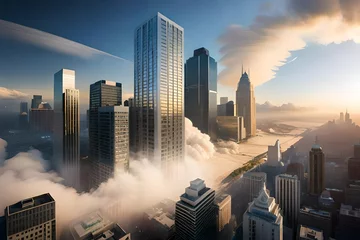 Crédence de cuisine en verre imprimé Etats Unis city skyline