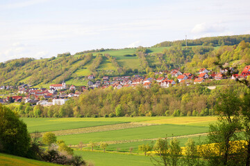Obraz premium Mulfingen Community i the beautiful Landscape in Hohenlohe, Baden-Württemberg, Germany, Europe
