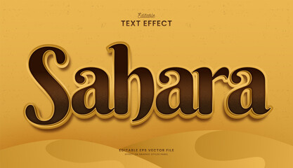 decorative desert sahara editable text effect vector design © OreNyee