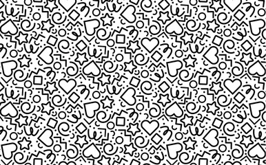 Monochrome decorative pattern. Black and white patterns. Flat background