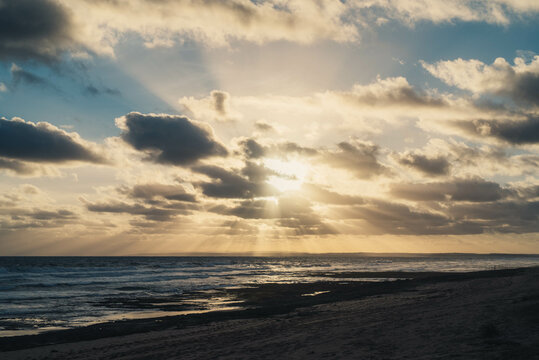 Sun setting over the ocean