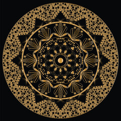 Luxury circular golden mandala background. Mandala for print, poster, card, cover, brochure, flyer, banner, wallpaper.
