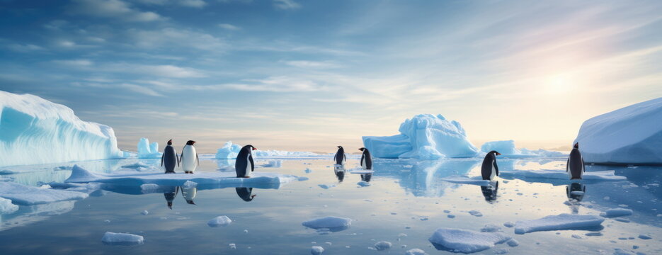 diminishing polar ice. Hand edited generative AI. - Powered by Adobe